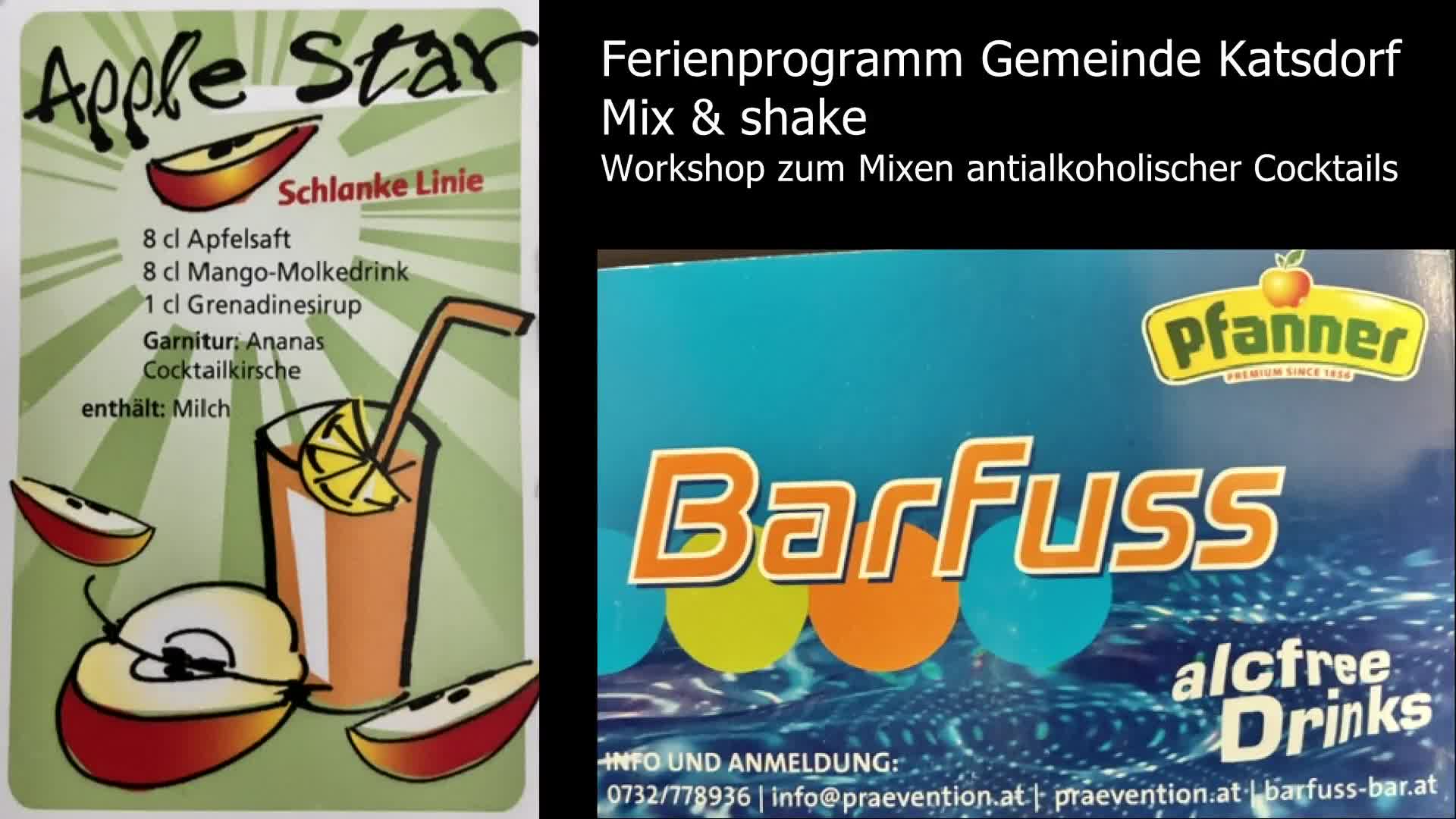 Ferienprogramm Gemeinde Katsdorf Mix & Shake