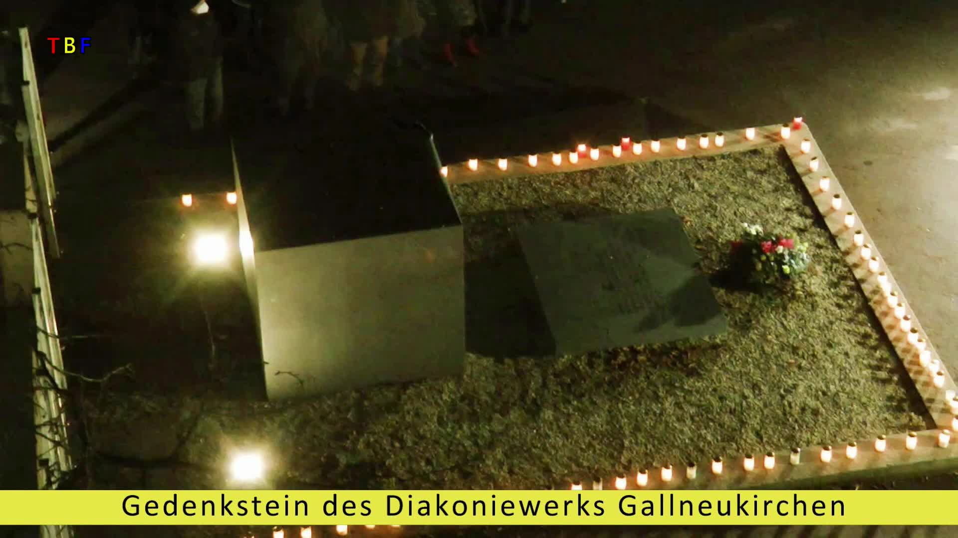 Kundgebung beim Gedenkstein des Diakoniewerkes Gallneukirchen am 2.2.2022