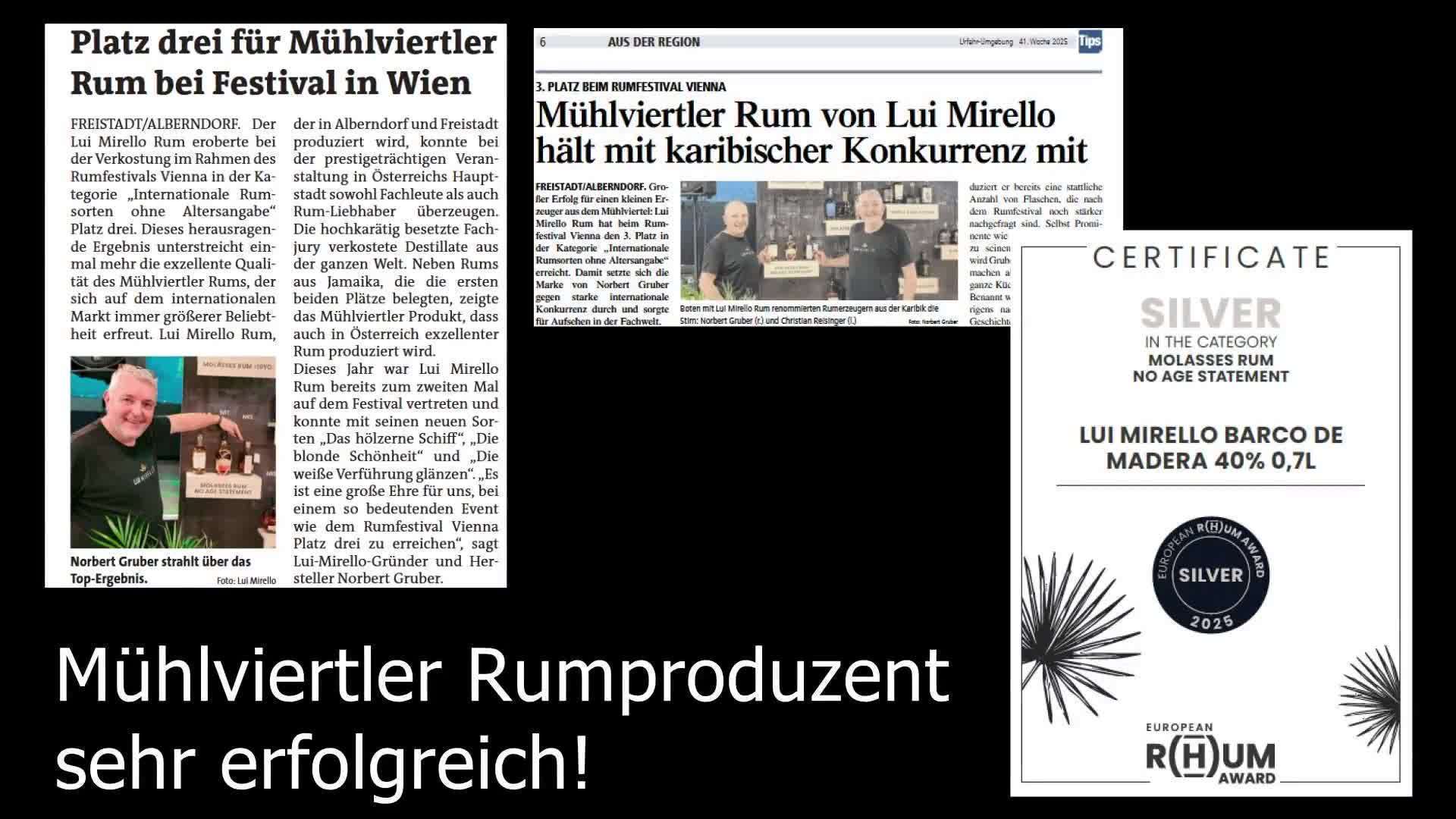 Mühlviertler Rumproduzent sehr erfolgreich
