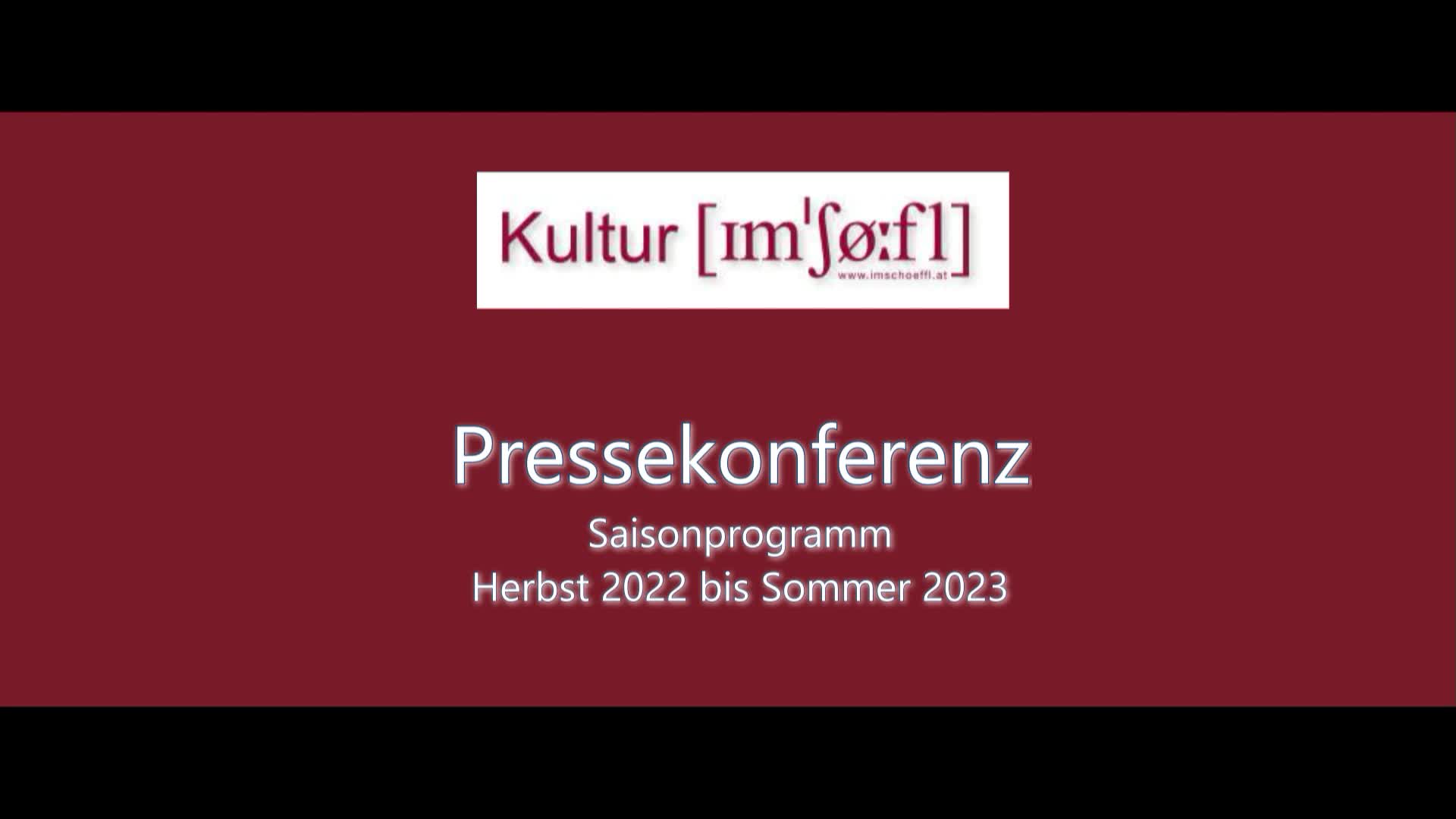Pressekonferenz Saisonprogramm Herbst 2022/Frühjahr 2023