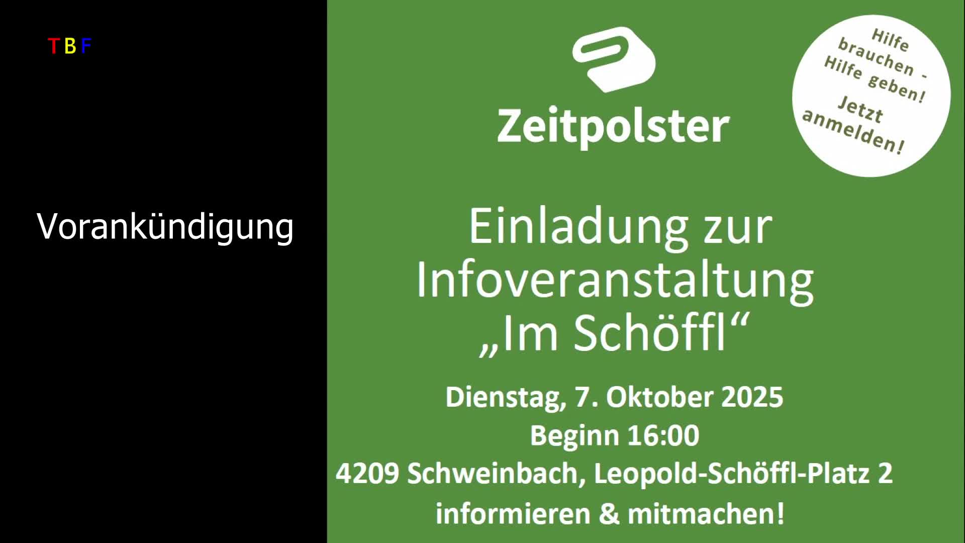 Vorankündigung Infoveranstaltung 