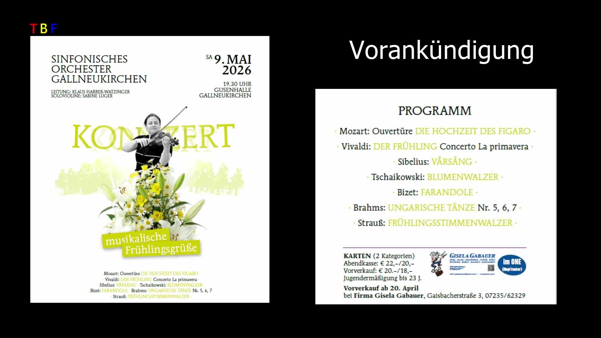 Vorankündigung Musikalische Frühlingsgrüsse
