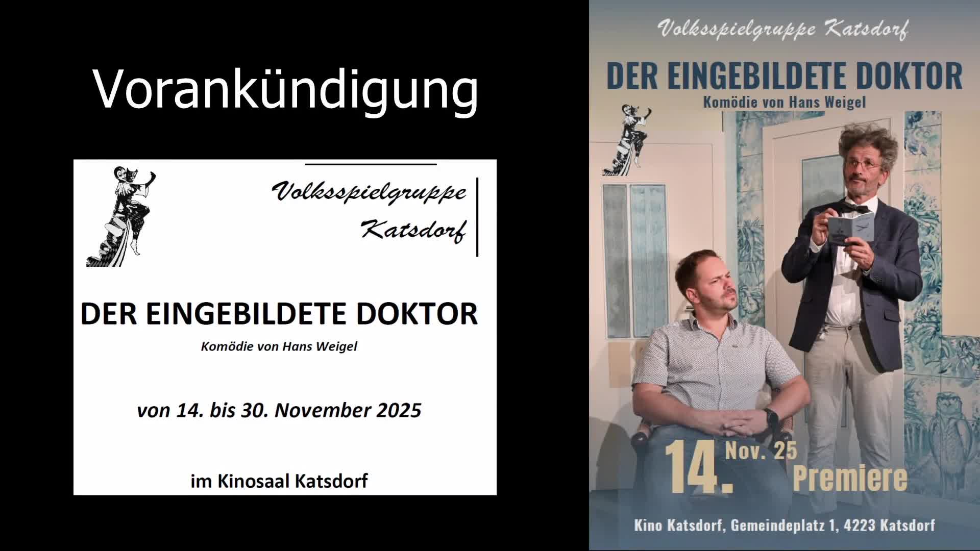 Vorankündigung Volksspielgruppe Katsdorf